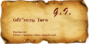 Gönczy Imre névjegykártya